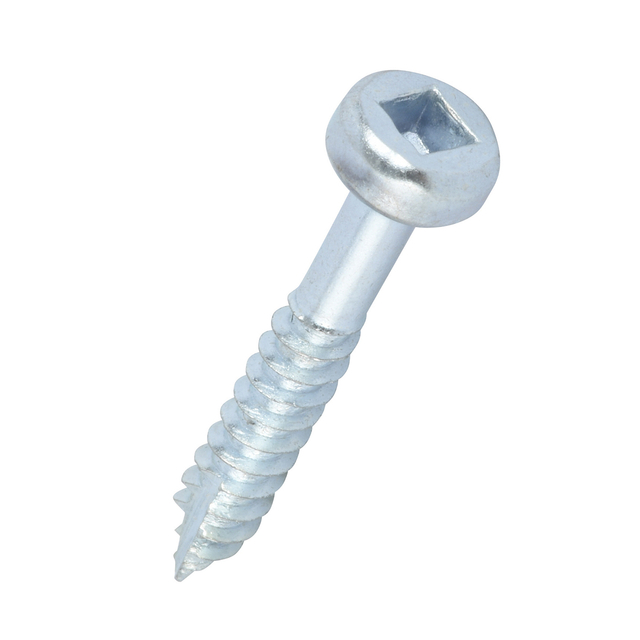 स्क्वायर ड्राइव जिंक प्लेटेड मोटे धागे वाले पैन हेड पॉकेट होल स्क्रू