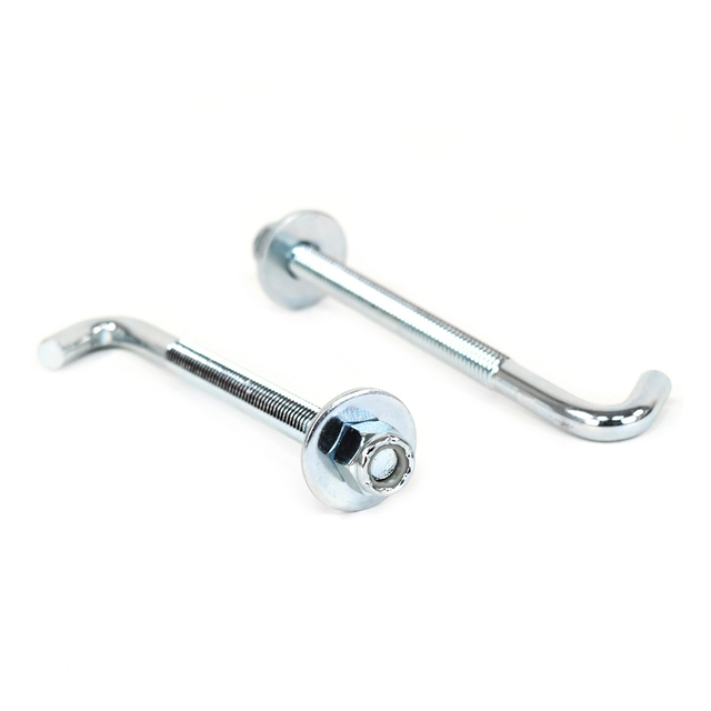 नट के साथ जिंक-प्लेटेड मोटे धागे जे बोल्ट