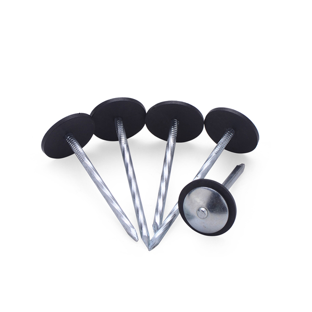 वॉशर 25 किग्रा/कार्टन के साथ स्मूथ शैंक इलेक्ट्रो-गैल्वनाइज्ड अम्ब्रेला हेड रूफिंग नेल