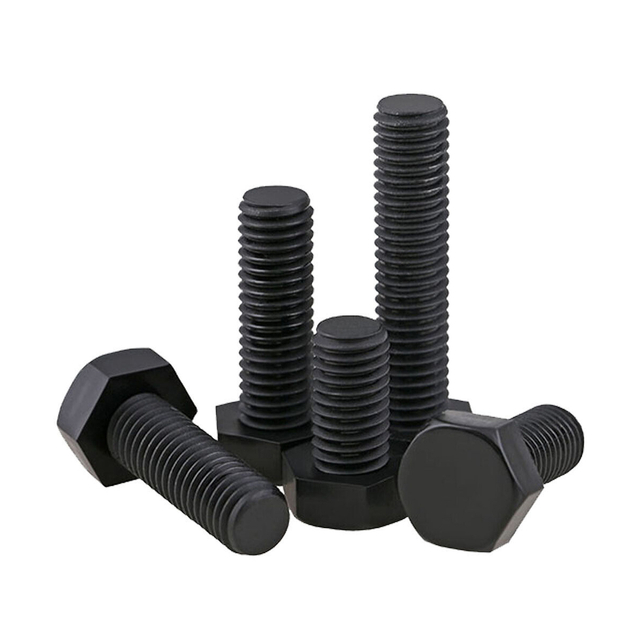 नायलॉन हेक्स बोल्ट मीट्रिक थ्रेड प्लास्टिक हेक्सागोन स्क्रू काला