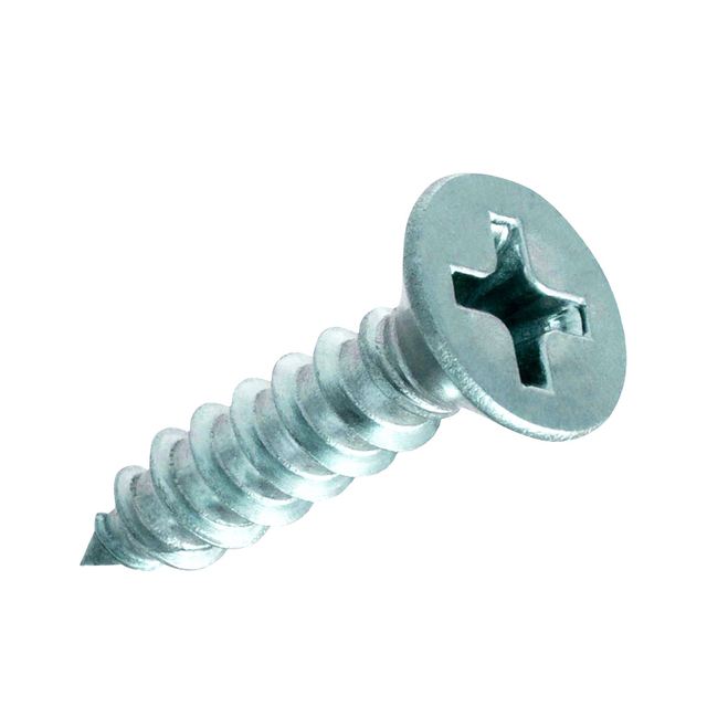 क्रॉस रिकेस्ड काउंटरसंक फाइबरबोर्ड चिपबोर्ड स्क्रू जिंक कोटेड फ्लैट हेड सेल्फ टैपिंग वुड स्क्रू