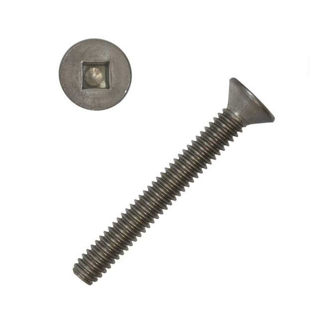 मोटे धागे की मशीन स्क्रू स्क्वायर ड्राइव फ्लैट हेड स्टेनलेस स्टील