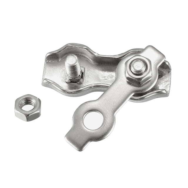 वायर केबल्स के लिए 304 स्टेनलेस स्टील डुप्लेक्स वायर रस्सी क्लिप केबल क्लैंप